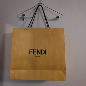 Authentic Fendi Yellow Shopping Bag with Black Logo – Large 20” x 16” x 5”